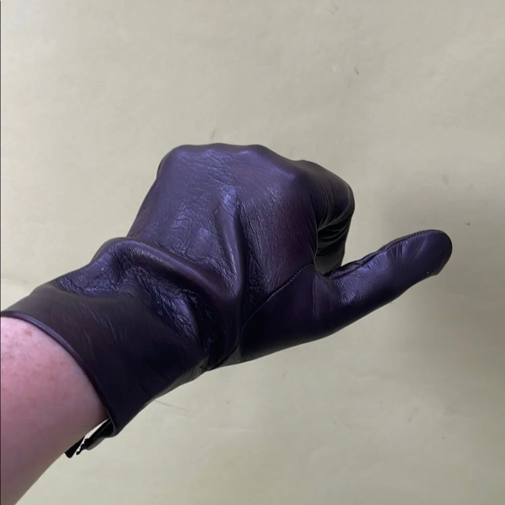 New Vintage Dark Brown Leather Gloves